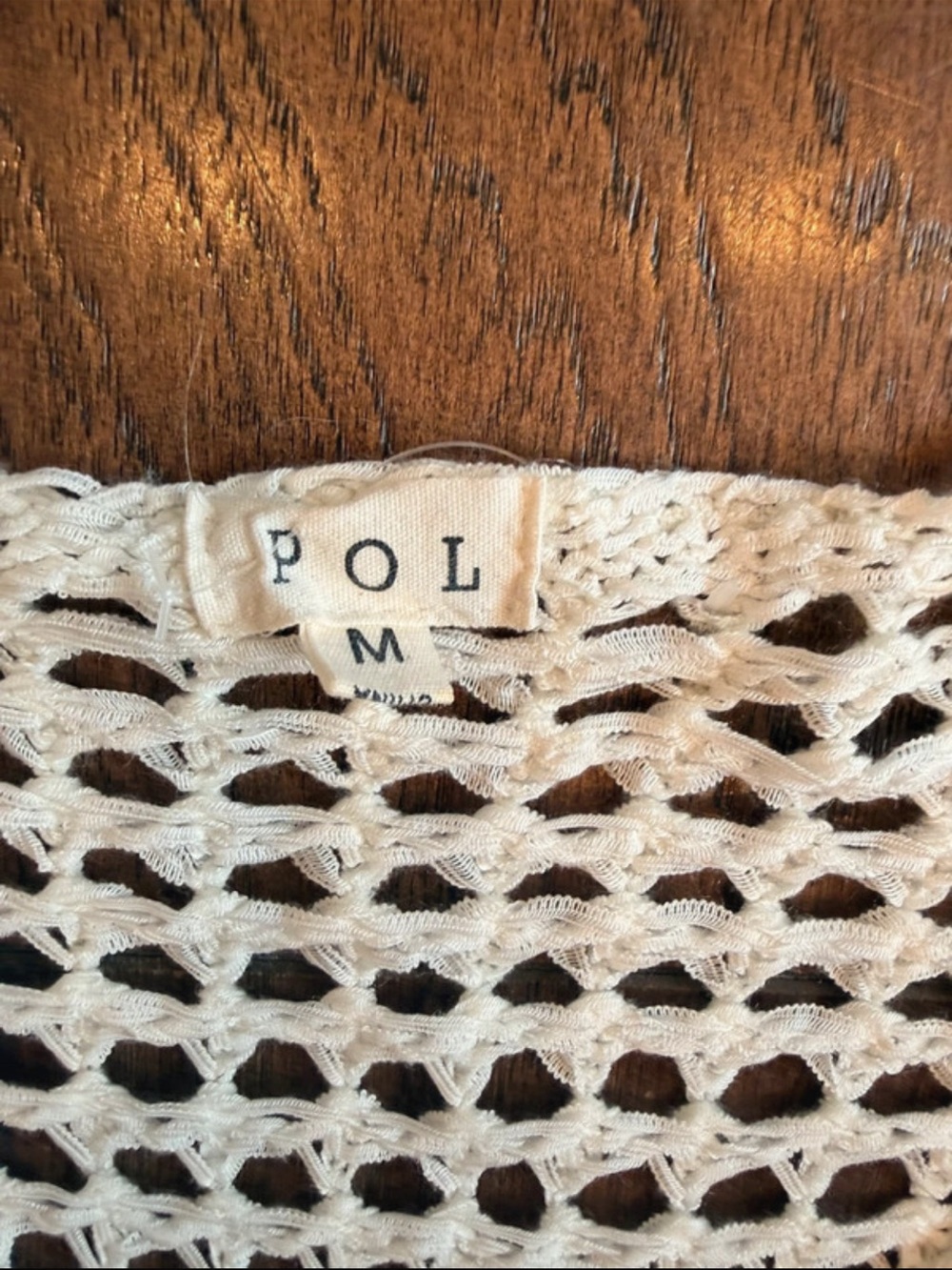 POL Open-Knit Scoop Neck Sweater in Cream - Picture 3 of 7